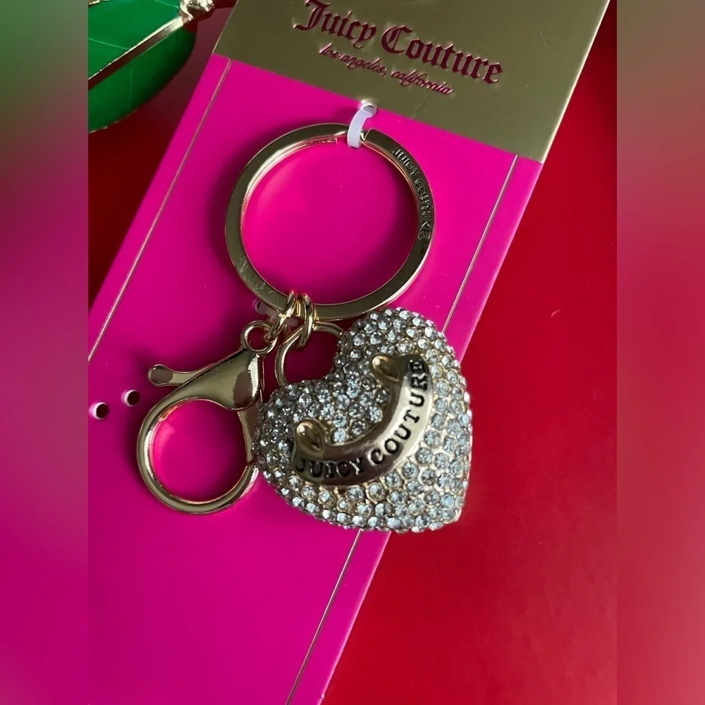 Juicy Couture Keychain,Juicy Couture Gold Heart Keychain.